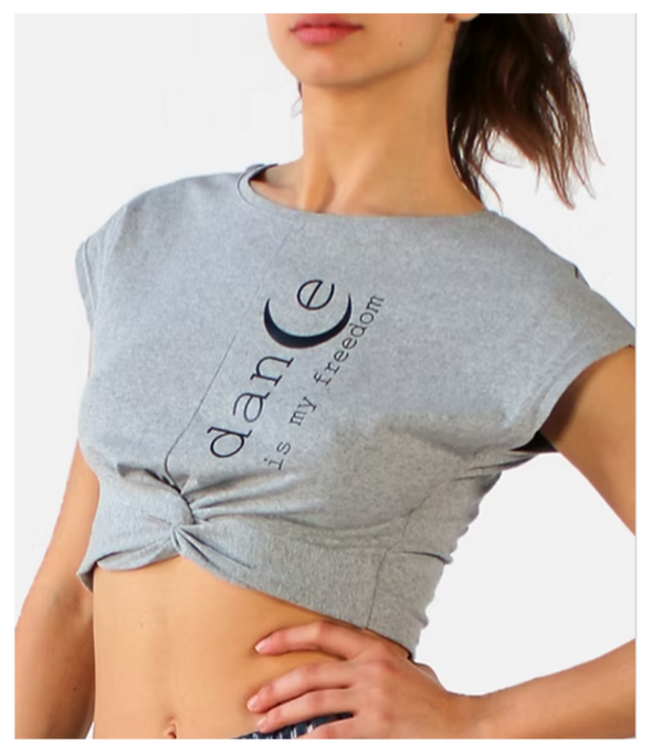 T-shirt Crop Top Pridance Coton pour Jeune Danseuse