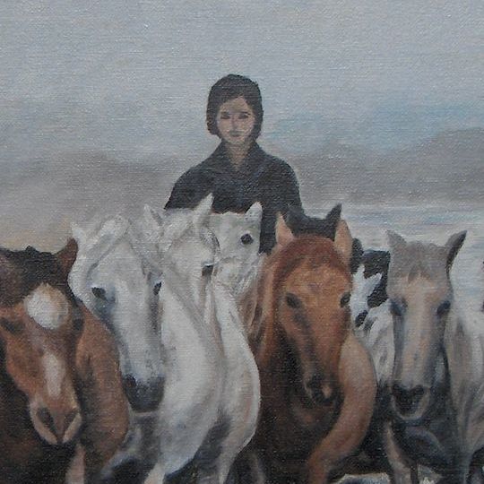 Chevaux Camarguais - Peinture à l’huile - Aurore Collard