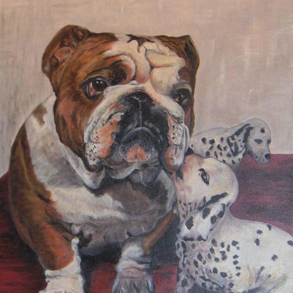 Amour de chien - Peinture à l’huile - Aurore Collard