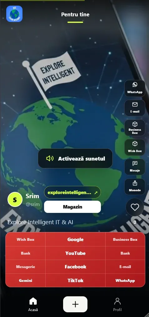Interfața Explore Intelligent pe mobil